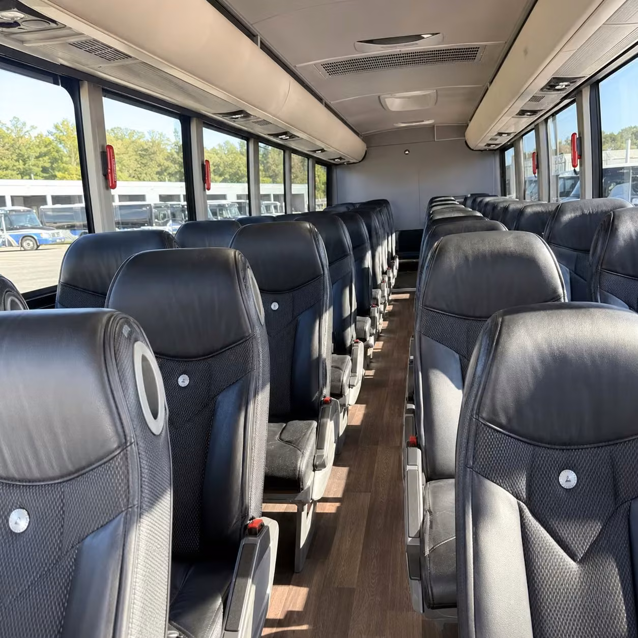 56 passenger charter bus inside