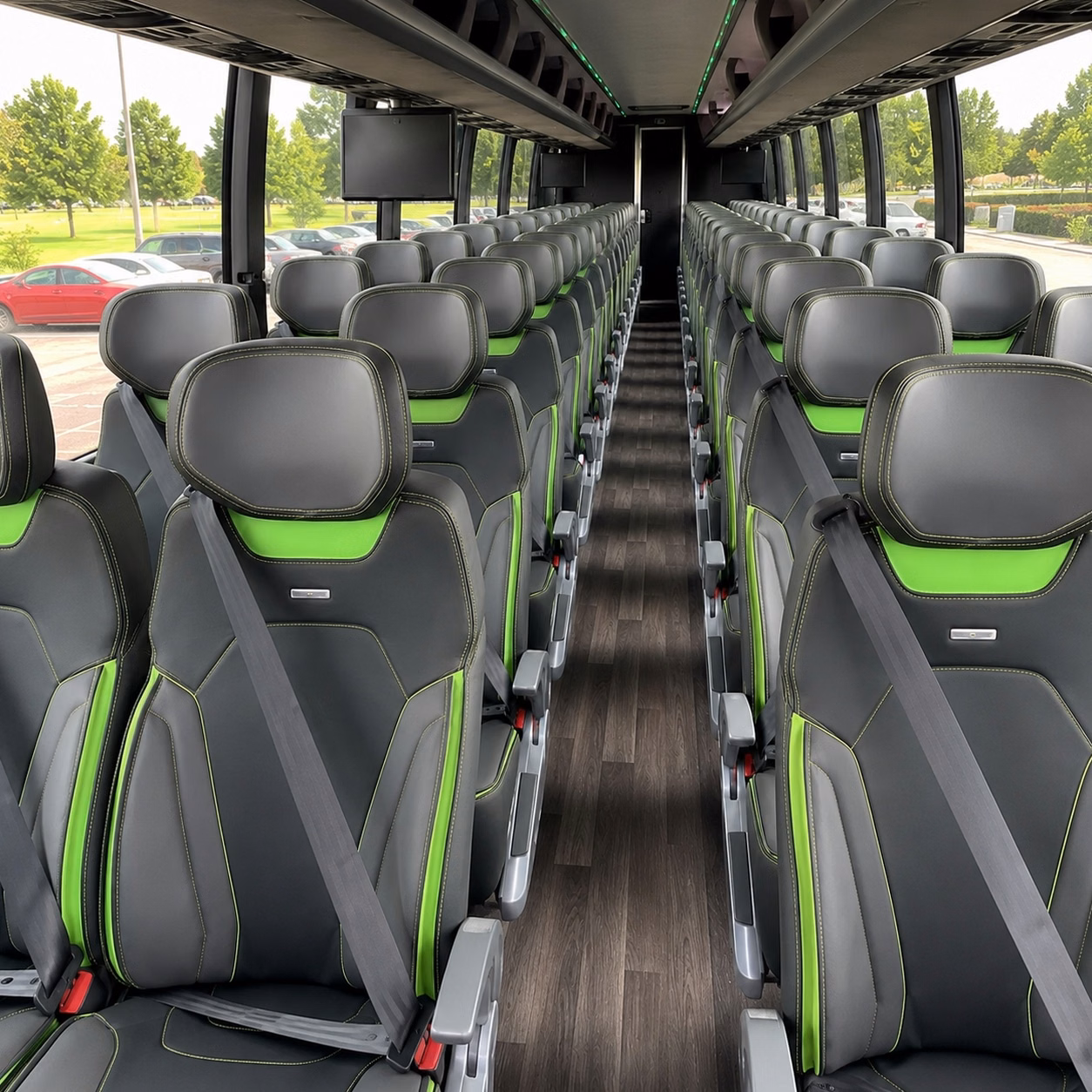 56 passenger charter bus interior